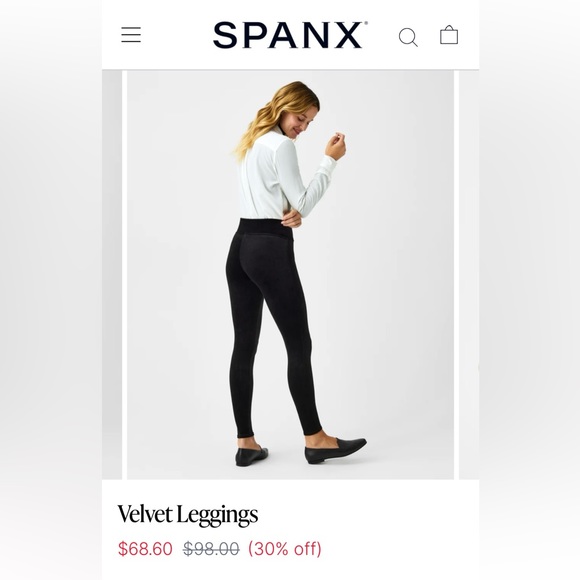 NWT Spanx Velvet Leggings- Black - Picture 6 of 7